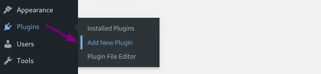 Add New Plugin submenu on WordPress dashboard on Hover